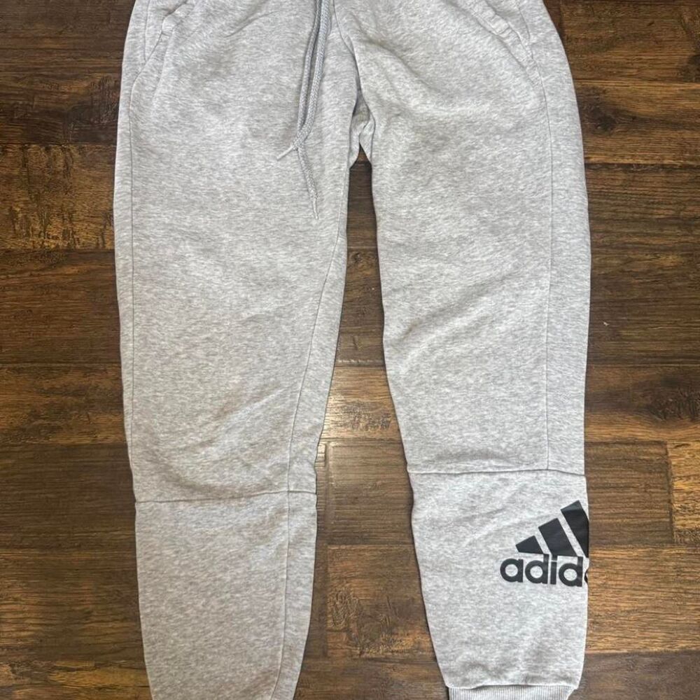 Adidas Men's Grey Joggers Sweatpants